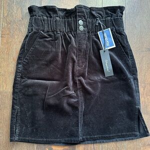 Shinestar Black Corduroy Paperbag Waist Mini Skirt Size L